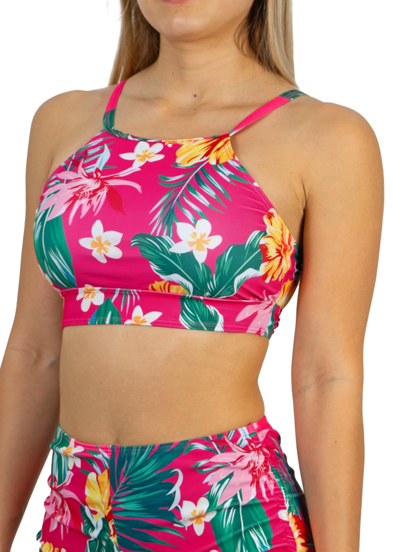 TRAJE DE BAÑO MUJER HIPSY TOP HALTER DEPORTIVO PINK - 3