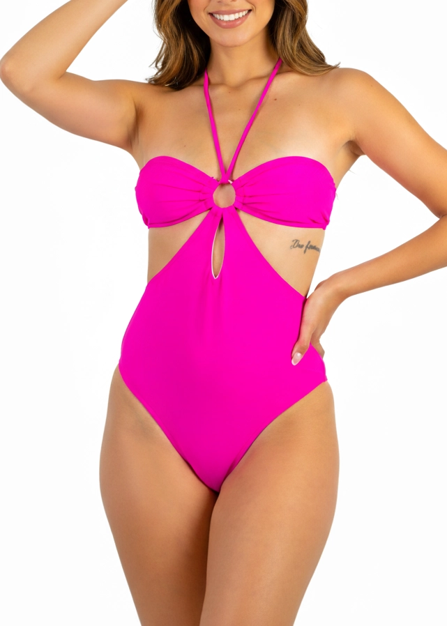 TRAJE DE BAÑO STRAPLESS PARAISO FUCSIA - 1