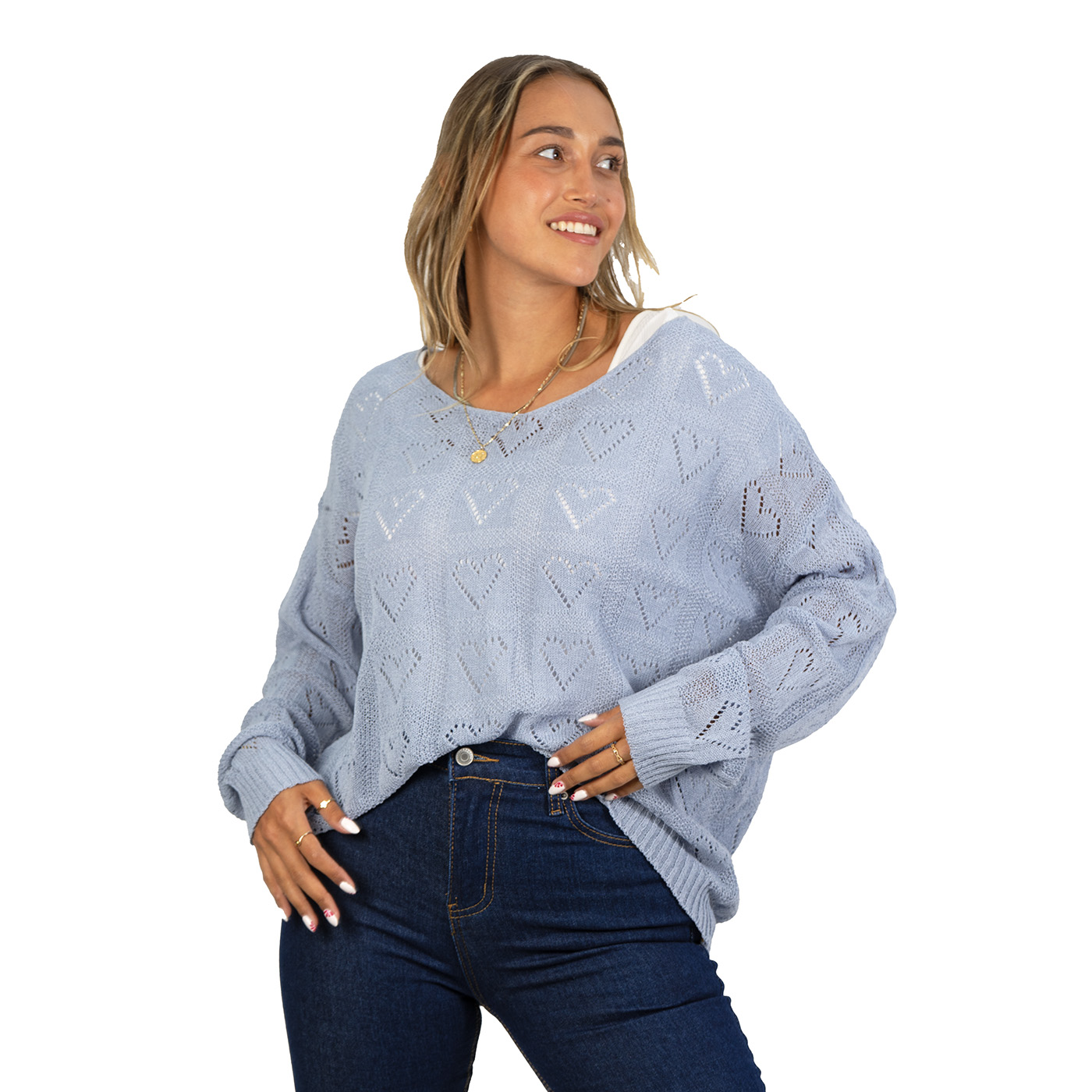 CHALECO MUJER  HILO TEJIDO OVERSIZE SOFÍA - 1