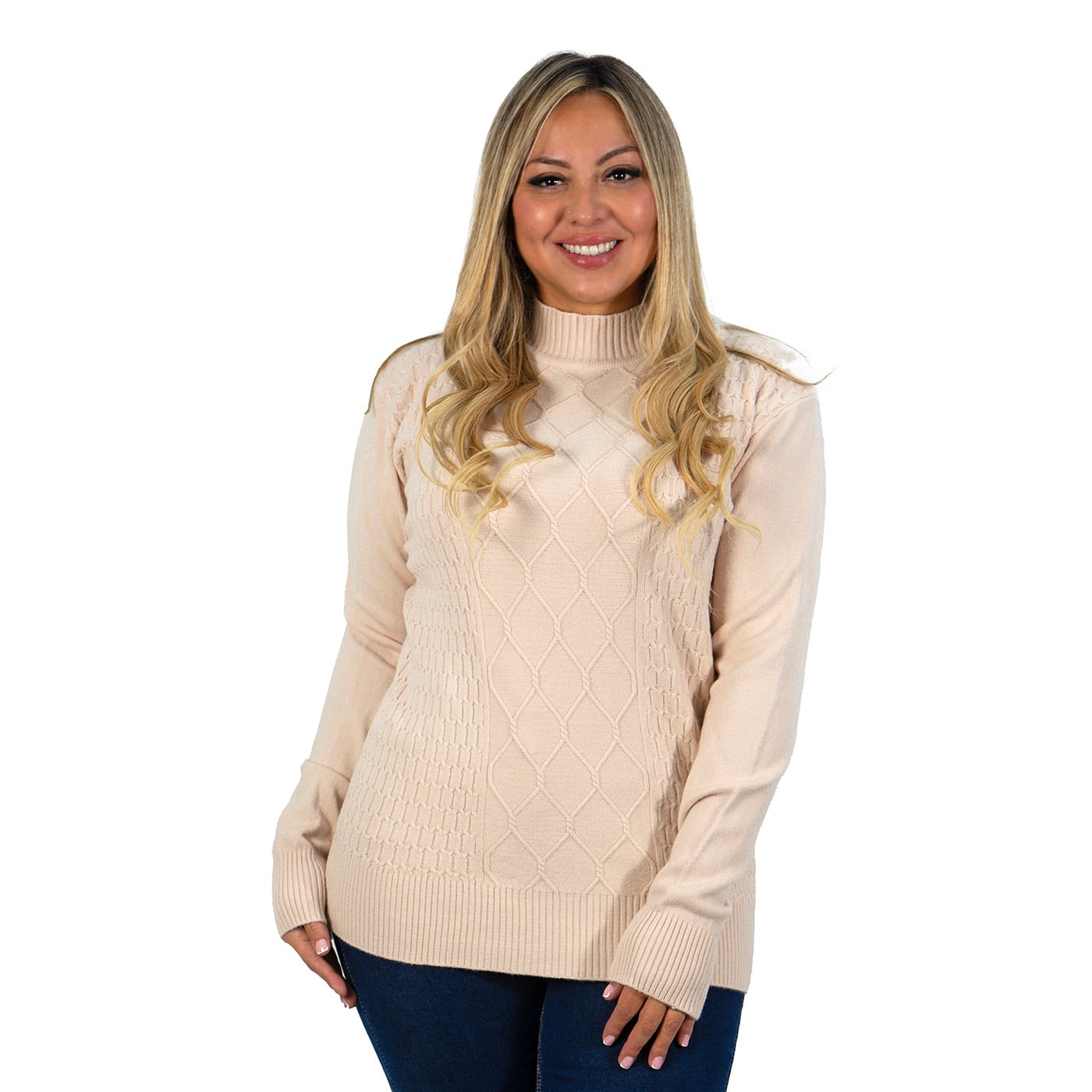 SWEATER MUJER TEXTURADO COLORES LINEAS ROMBOS EXTRA LINDA - 1