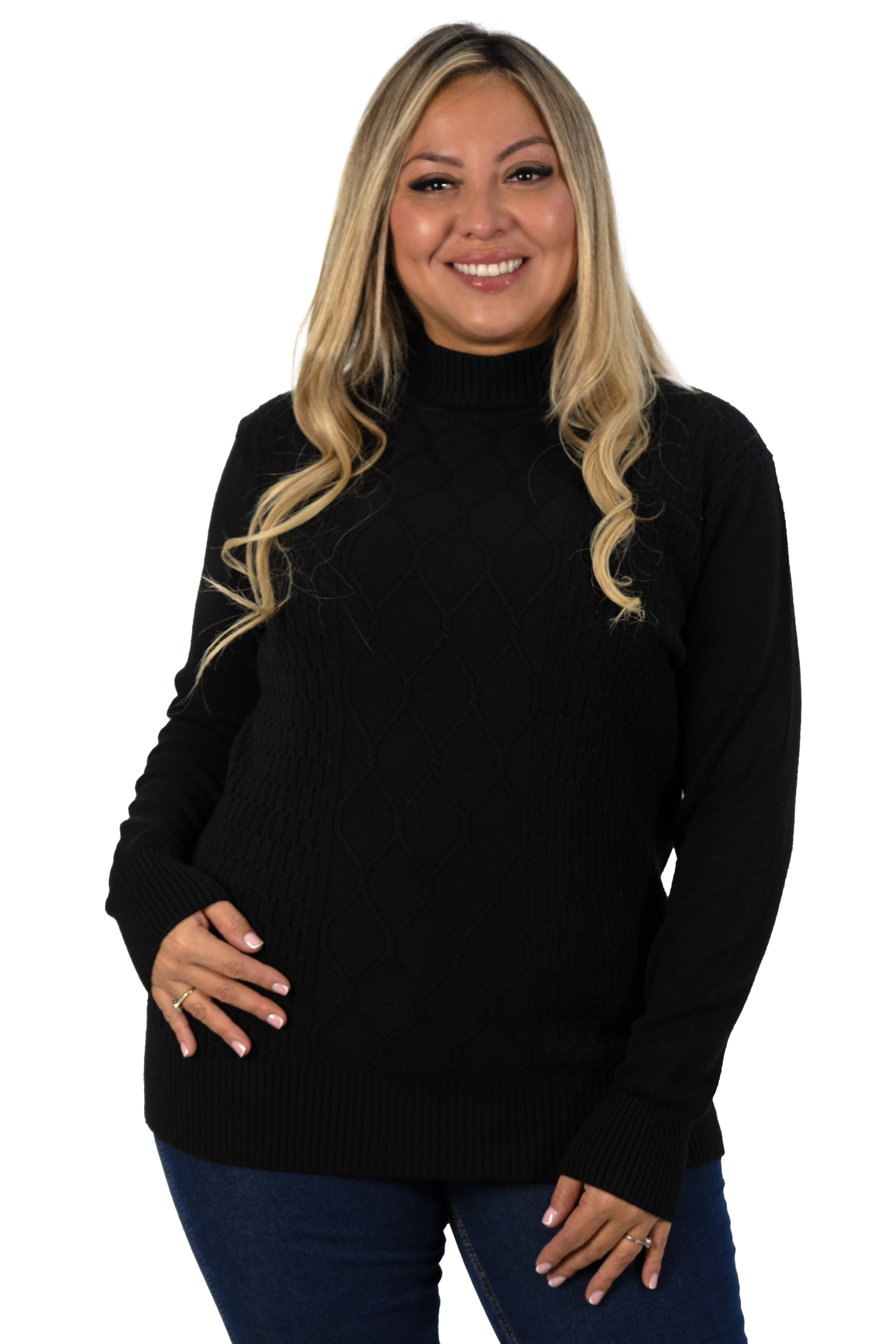 SWEATER MUJER TEXTURADO COLORES LINEAS ROMBOS EXTRA LINDA - 1
