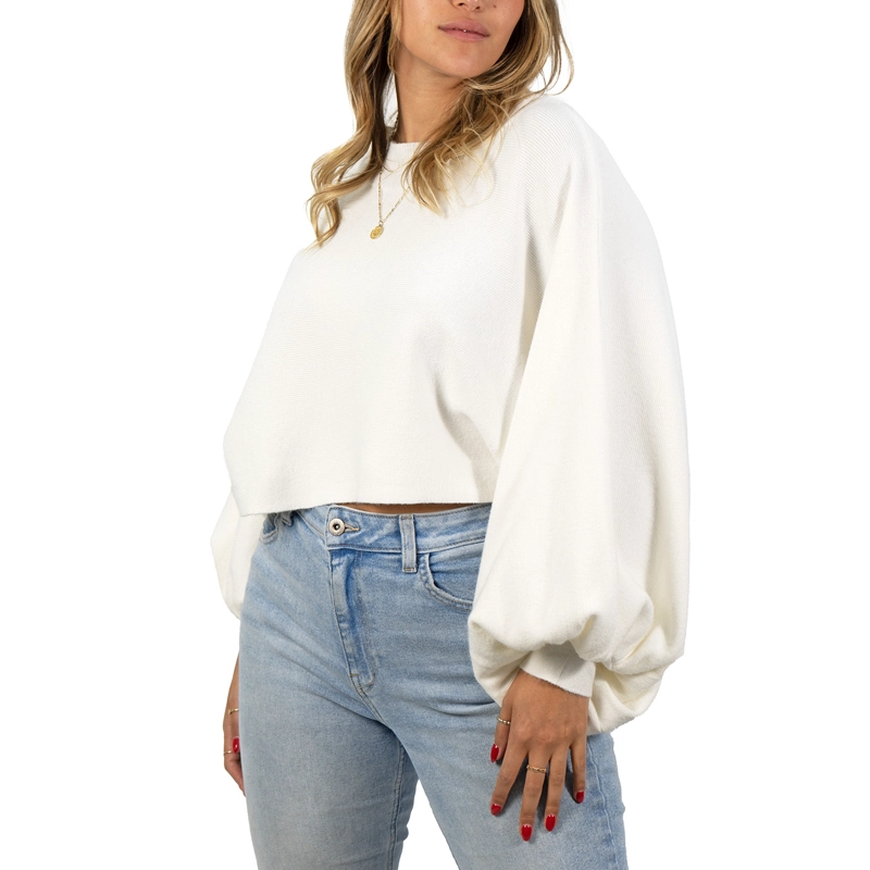 SWEATER PULLOVER MUJER MANGA GLOBO COLORES - 2