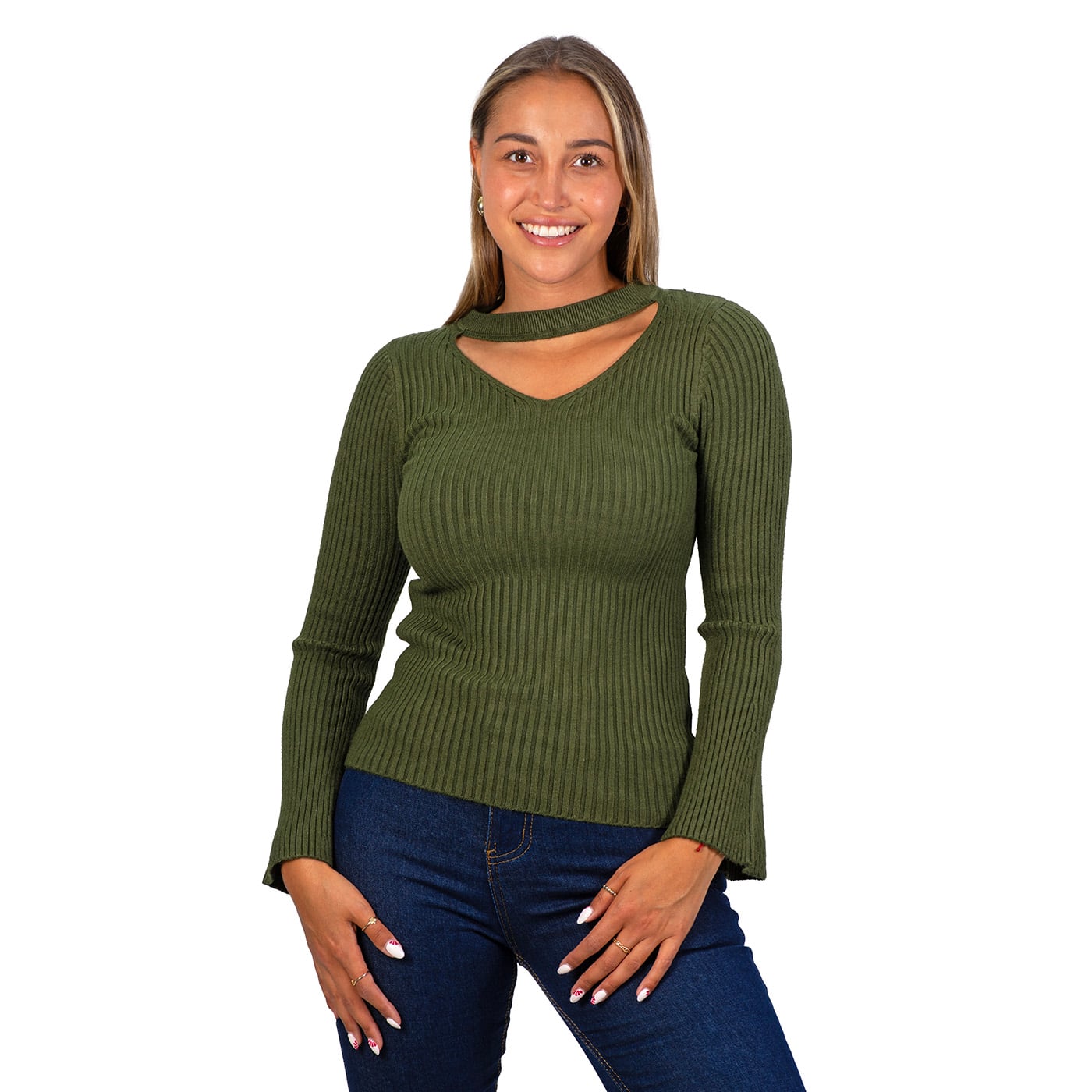 SWEATER BÁSICO POLERA INVIERNO COLORES MANGA ACAMPANADA - 1