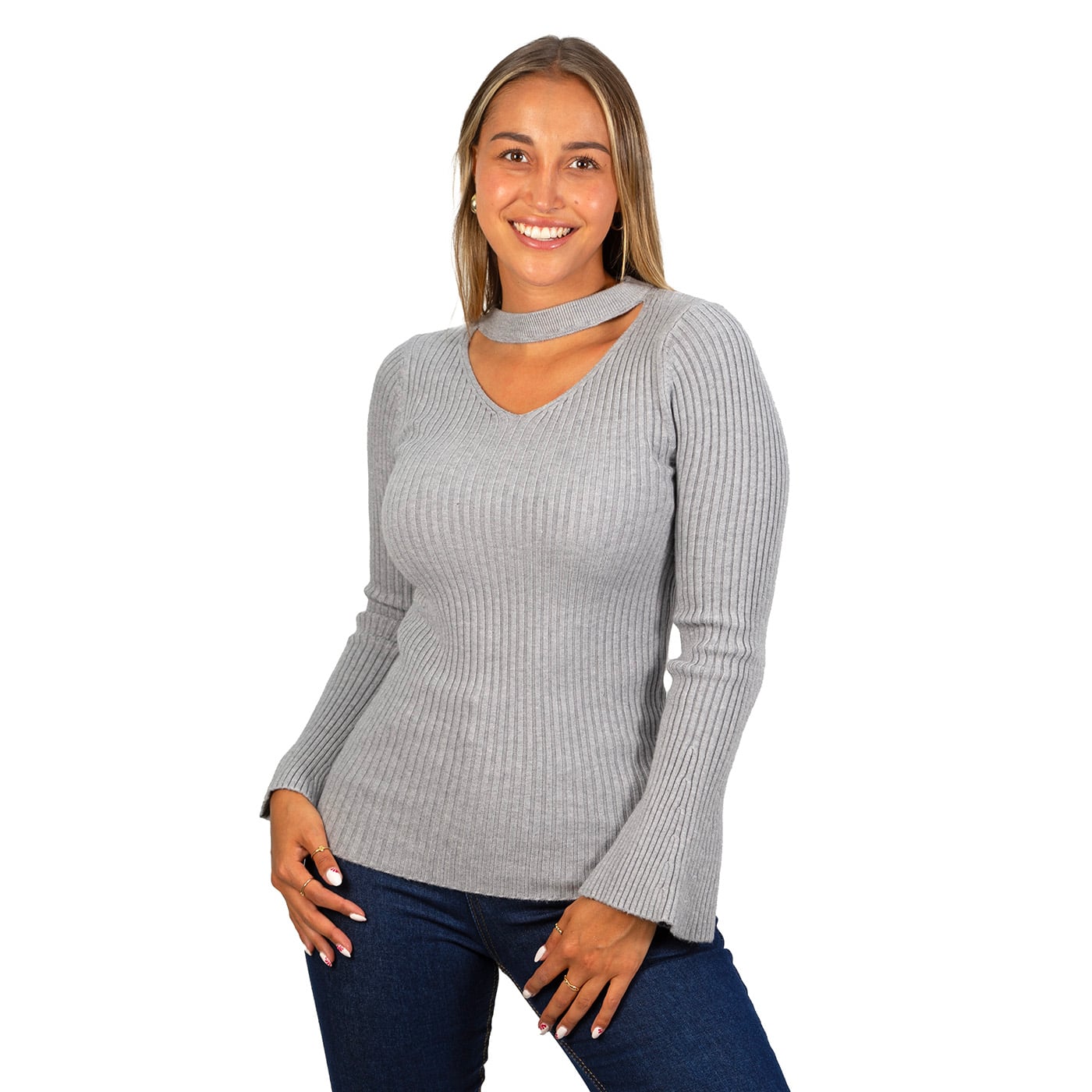 SWEATER BÁSICO POLERA INVIERNO COLORES MANGA ACAMPANADA - 1