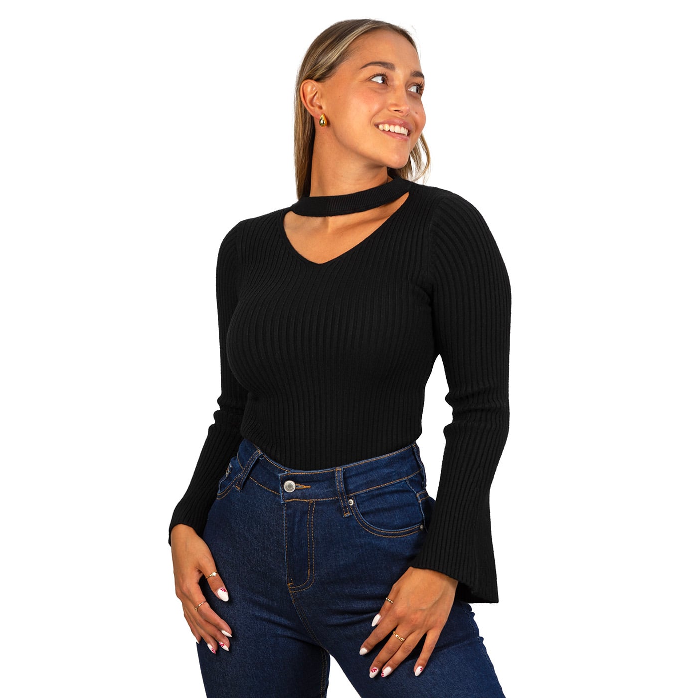 SWEATER BÁSICO POLERA INVIERNO COLORES MANGA ACAMPANADA - 2