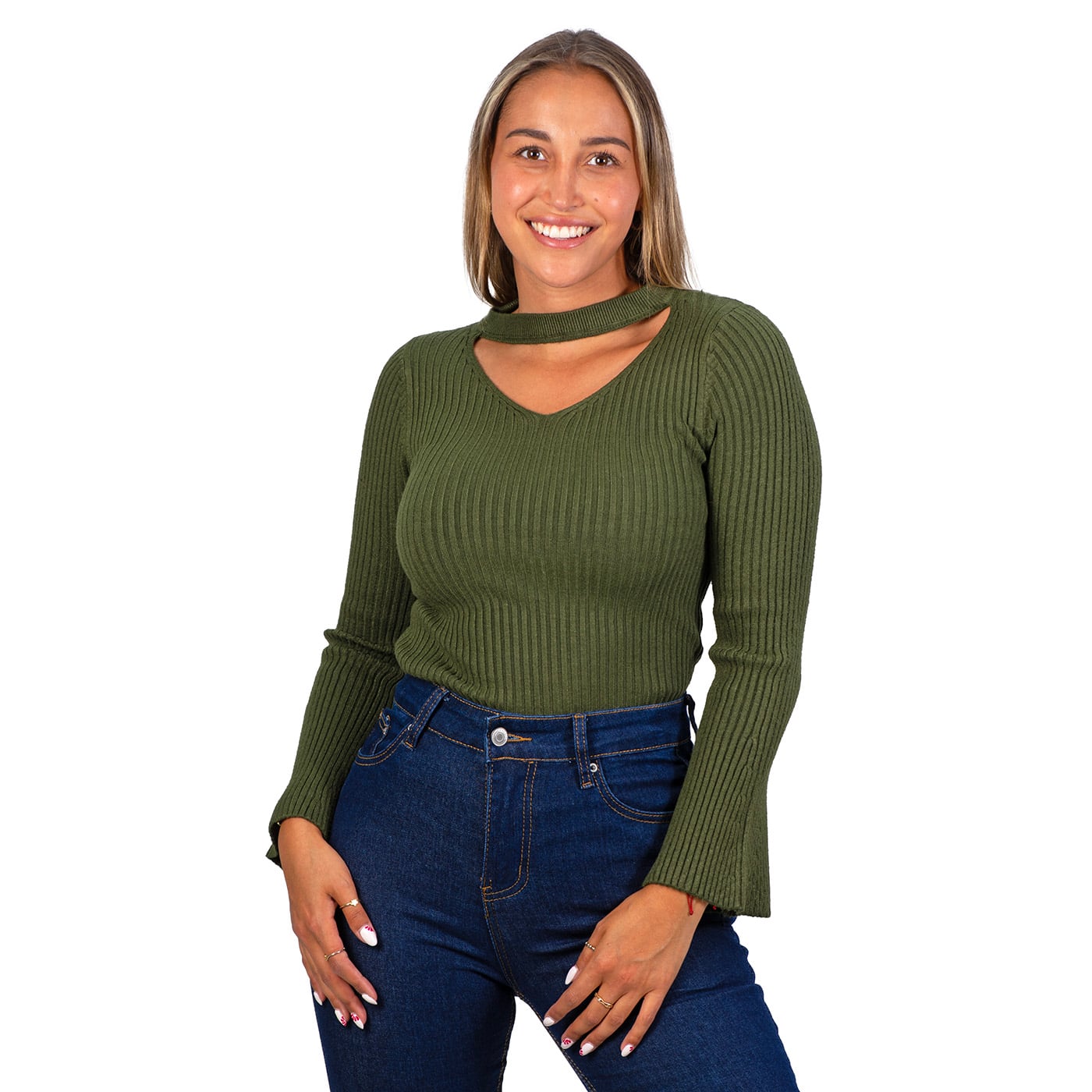 SWEATER BÁSICO POLERA INVIERNO COLORES MANGA ACAMPANADA - 2