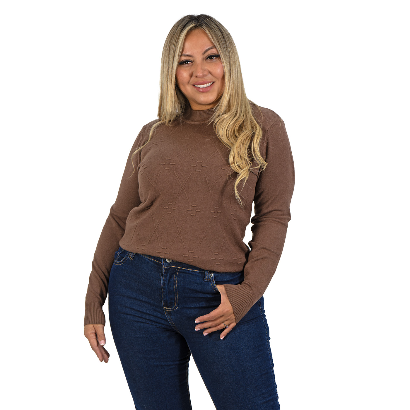 SWEATER BÁSICO MUJER COLORES EXTRA LINDA ROMBO - 1
