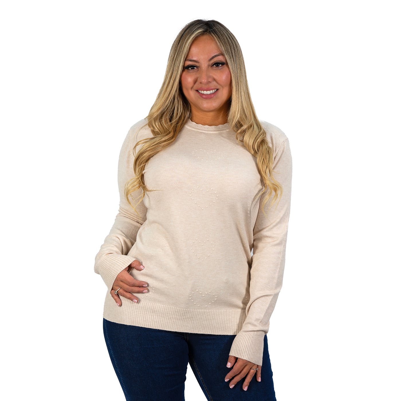 SWEATER MUJER TEXTURADO COLORES CORAZONES EXTRA LINDA - 1