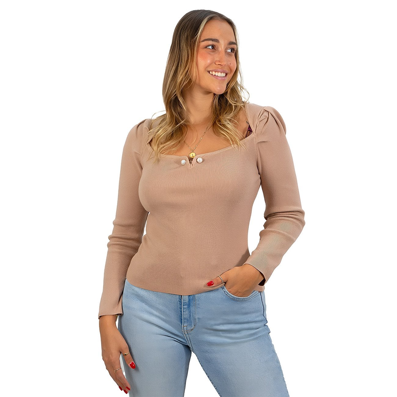SWEATER CAMISETA BÁSICO MANGA PRINCESA COLORES - 1