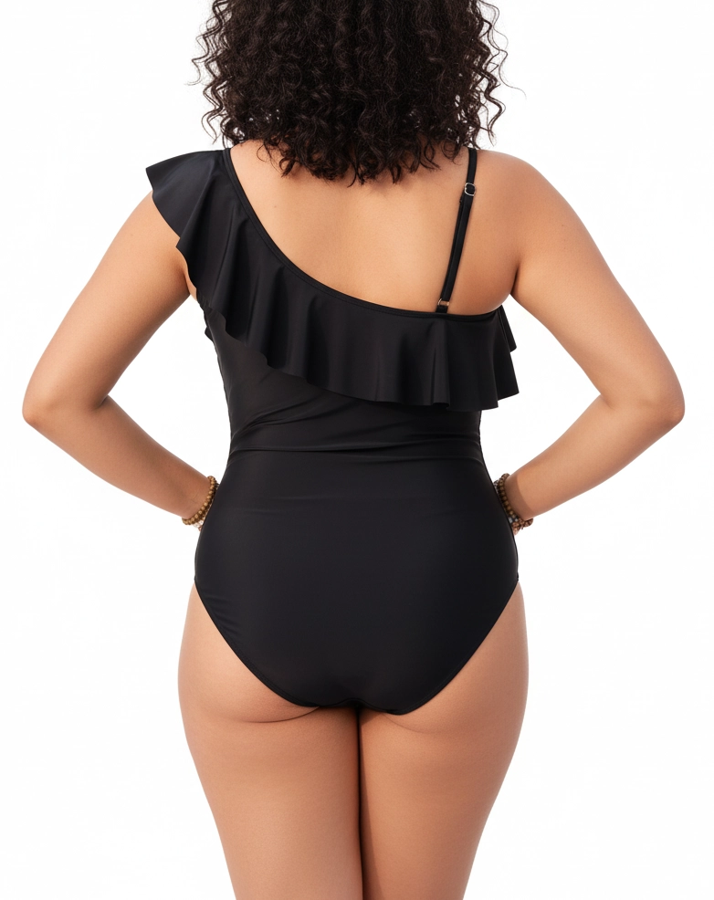 TRAJE DE BAÑO ASIME TRICO PLUS SIZE NEGRO VUELOS - 3