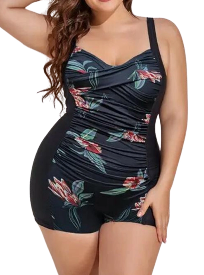 TRAJE DE BAÑO MUJER PIN UP BASIC SHORT NATACION ESTAMPADOS - 1