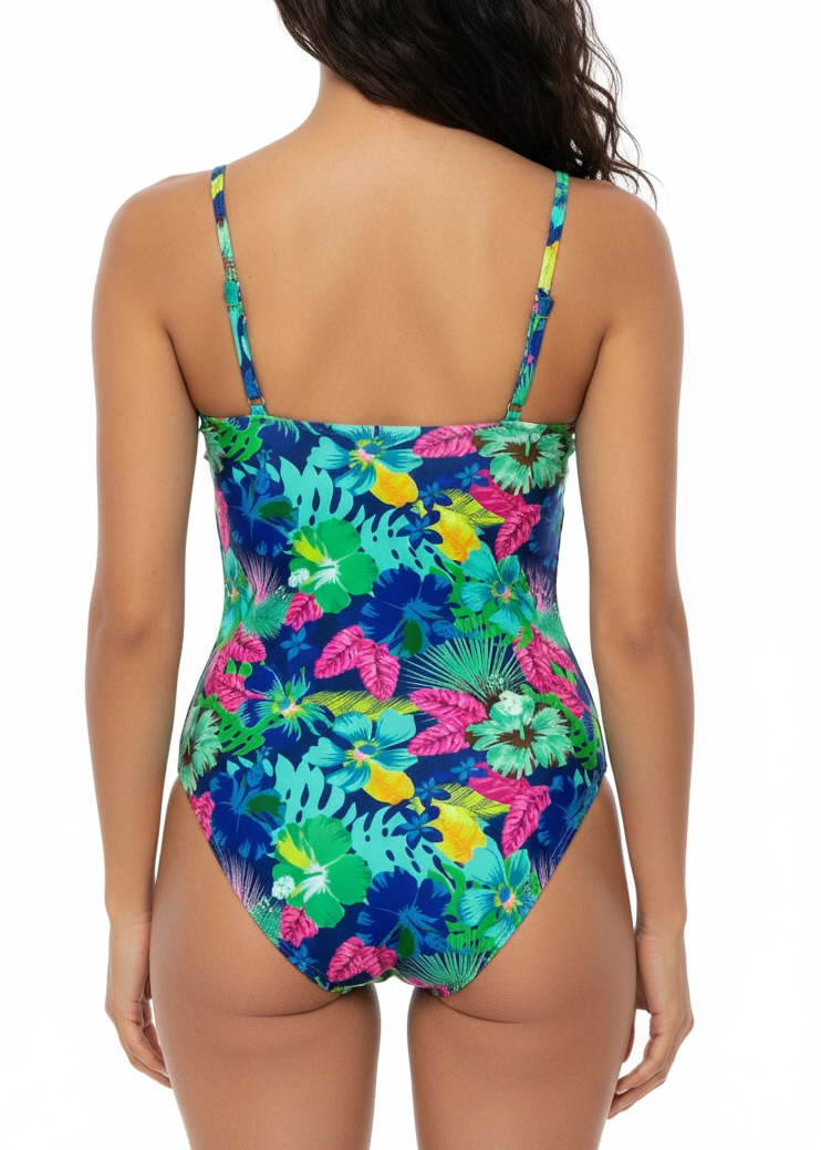 TRAJE DE BAÑO FLORAL COLORES - 3