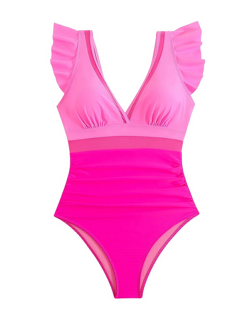 TRAJE DE BAÑO FLARE ROSA TRANSPARENCIA - 3