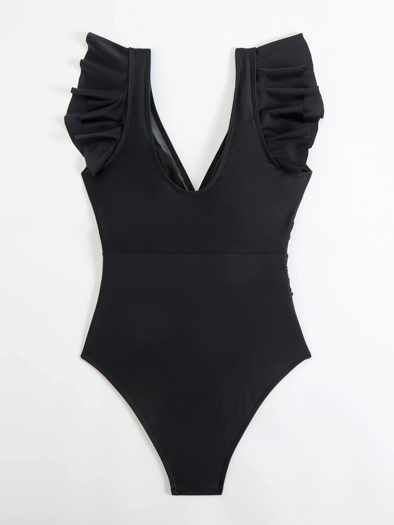 TRAJE DE BAÑO FLARE NEGRO TRANSPARENCIA - 4