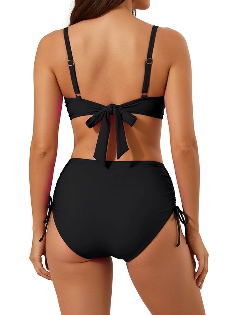 BIKINI TIRO ALTO MUJER VICTORIA STRAPS NEGRO - 3