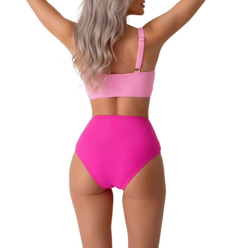 BIKINI TIRO ALTO MILA BICOLOR ROSA FUCSIA - 3