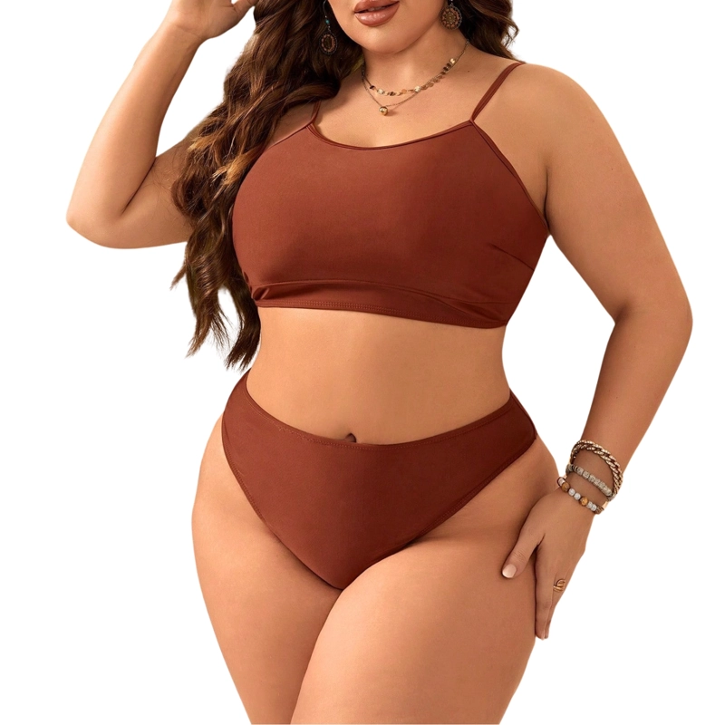 BIKINI 3 PIEZAS CON MINIFALDA PAREO (COLOR TERRACOTA) - 2
