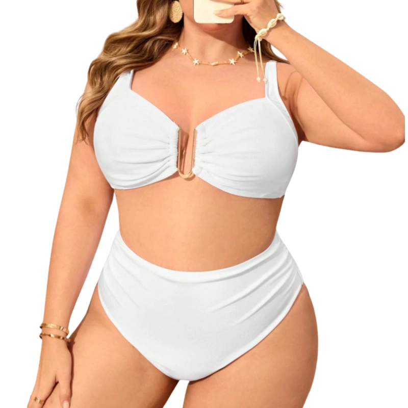 BIKINI TIRO ALTO PLUS SIZE VICTORIA BLANCO - 1