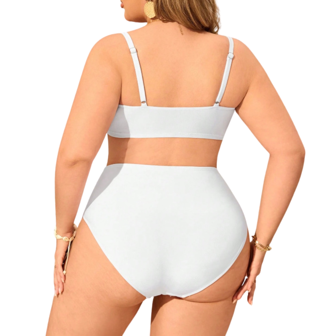 BIKINI TIRO ALTO PLUS SIZE VICTORIA BLANCO - 3