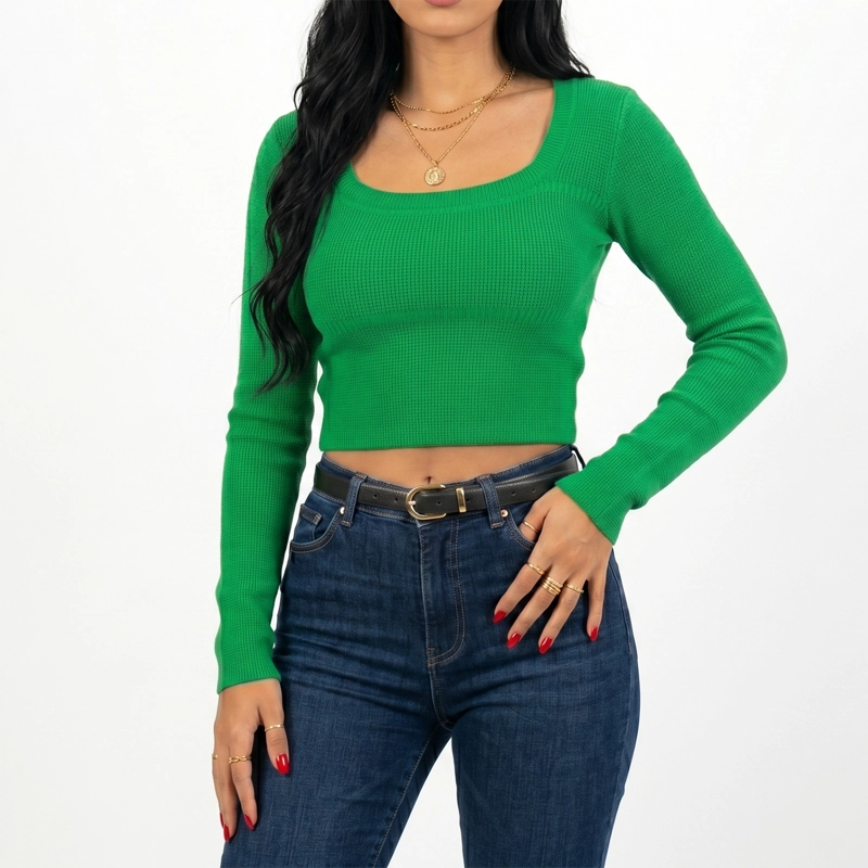 TOP INVIERNO CROP RIBBED COLORES SPANDEX - 1
