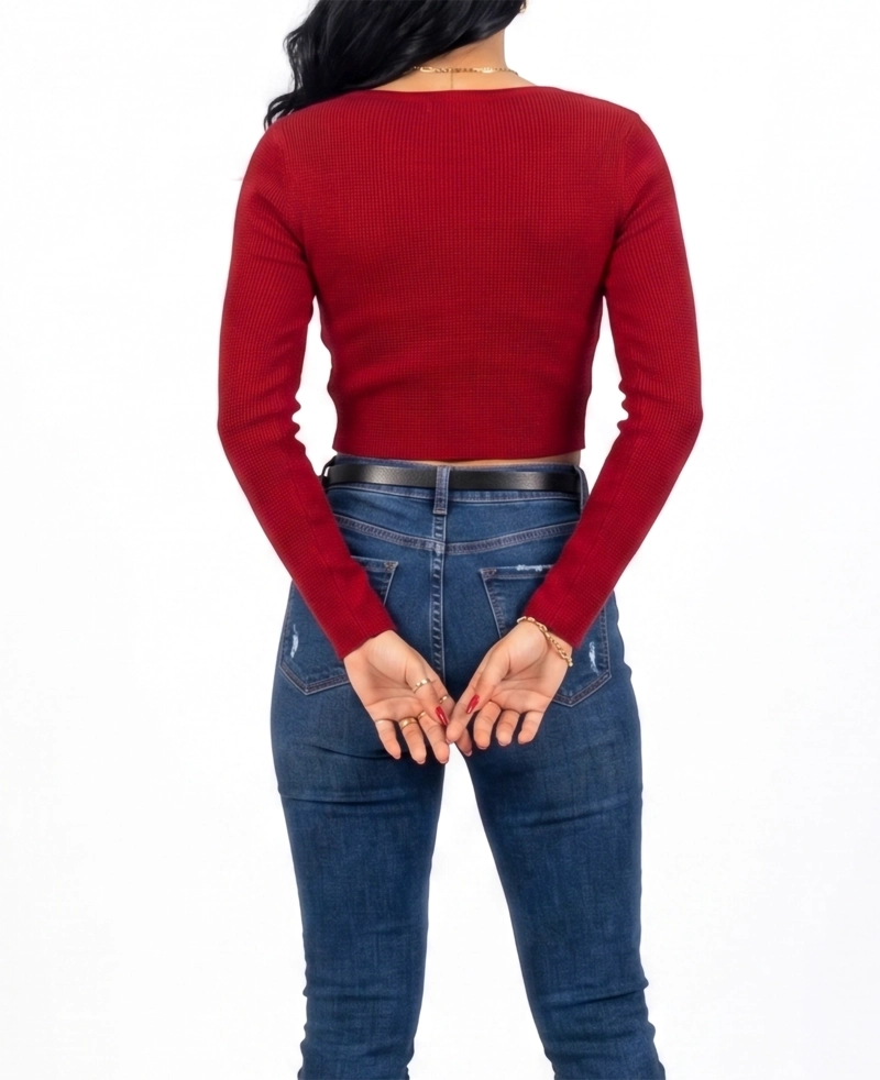 TOP INVIERNO CROP RIBBED COLORES SPANDEX - 2