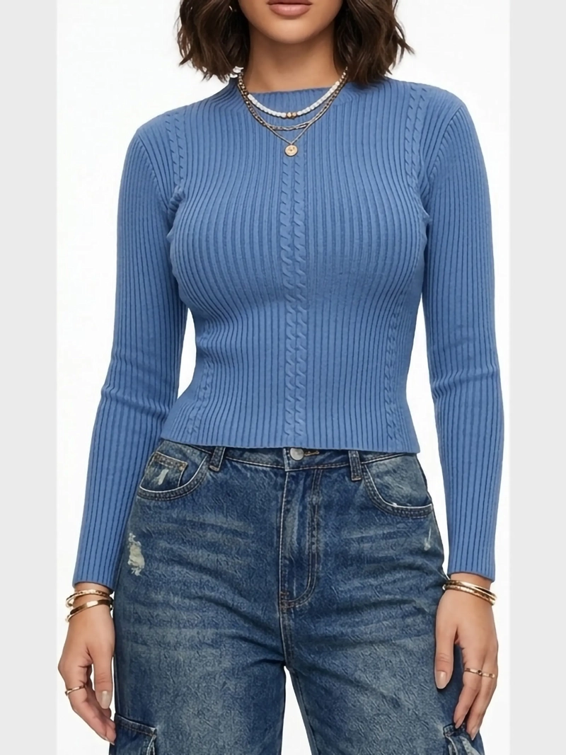 SWEATER CANALE TRENZAS SEMI CROP - 4