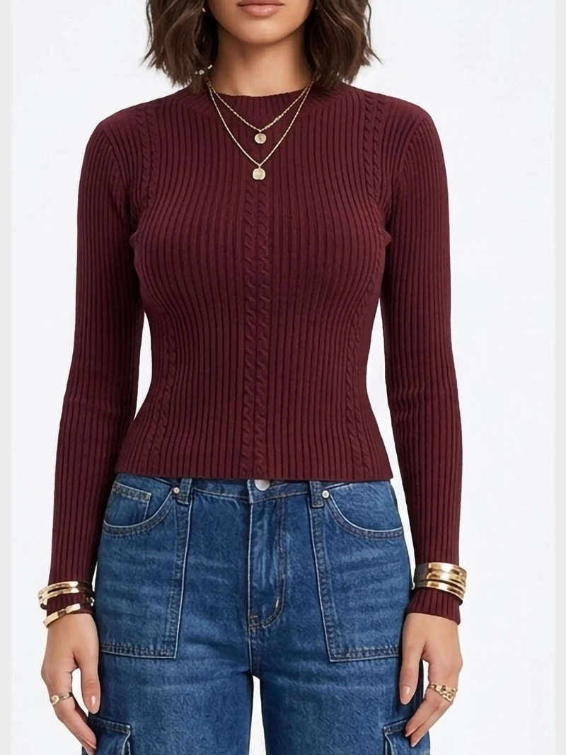 SWEATER CANALE TRENZAS SEMI CROP - 7