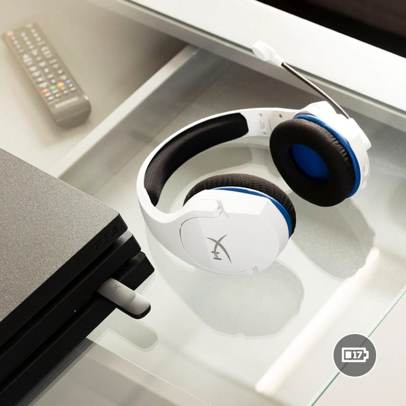 AUDÍFONOS HP HYPERX CLOUD STINGER CORE DIADEMA AZUL BLANCO - 4