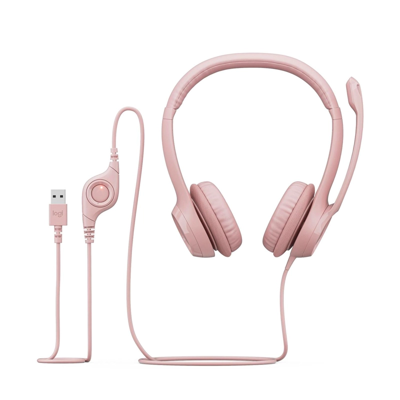 AUDÍFONOS LOGITECH H390 DIADEMA ROSA - 5