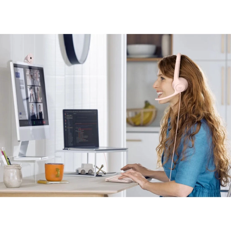 AUDÍFONOS LOGITECH H390 DIADEMA ROSA - 7