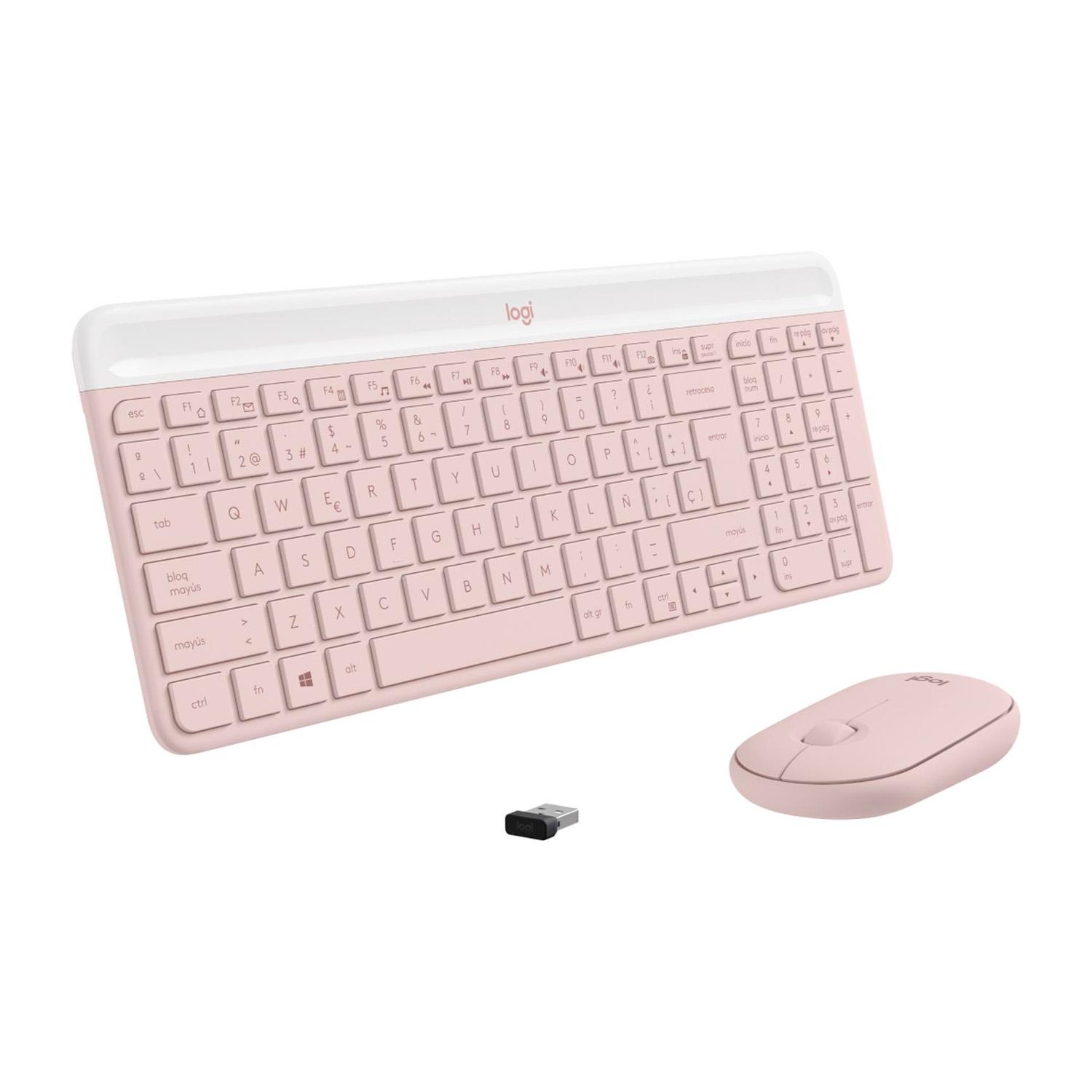 COMBO TECLADO + MOUSE INALÁMBRICO LOGITECH MK470 SLIM ROSA - 2