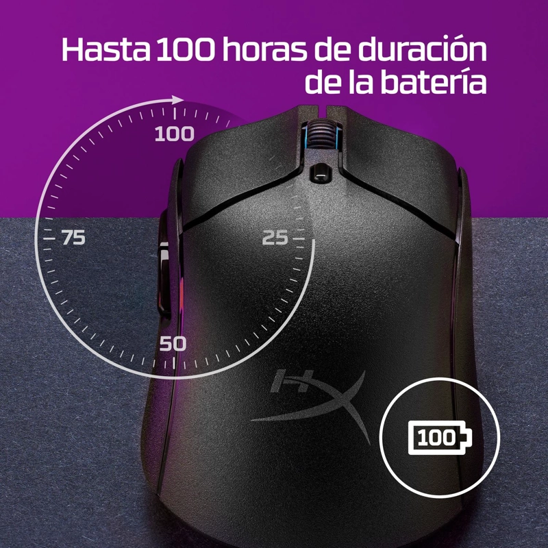MOUSE GAMING HP HYPERX PULSEFIRE HASTE 2 INALAMBRICO NEGRO - 7