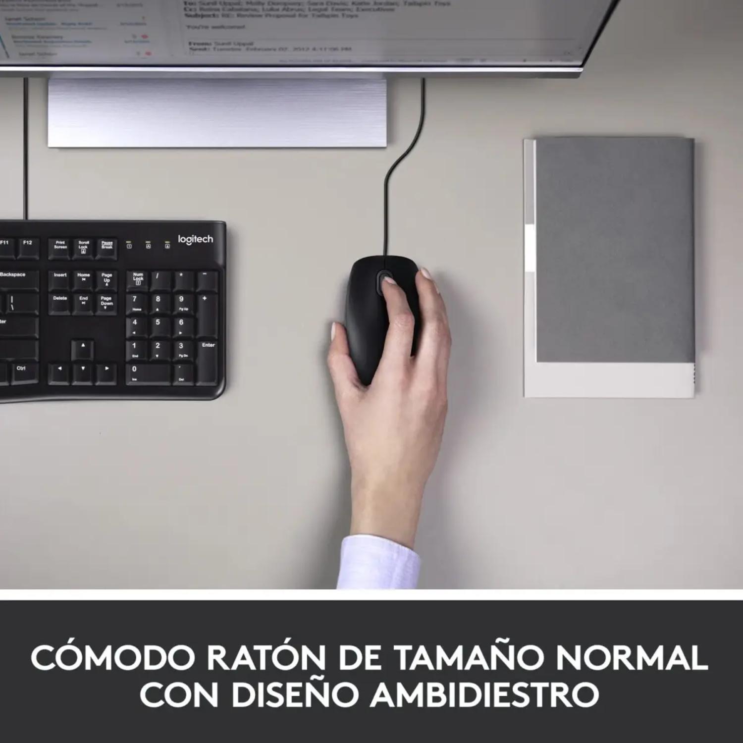COMBO DE TECLADO Y MOUSE MK120 USB NEGRO - 2