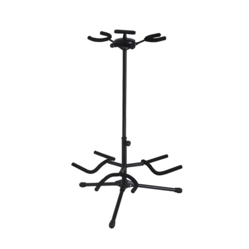 SOPORTE HAMILTON DE GUITARRA TRIPLE NEGRO - 1