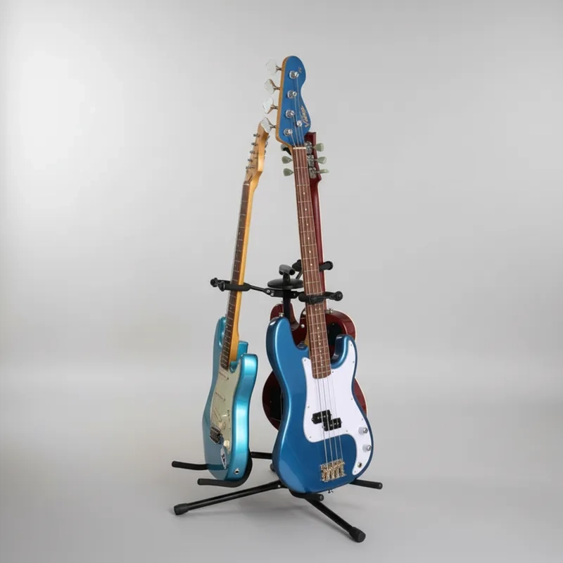 SOPORTE HAMILTON DE GUITARRA TRIPLE NEGRO - 2
