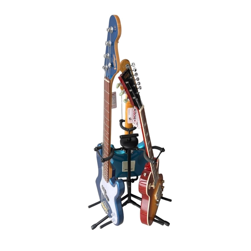 SOPORTE HAMILTON DE GUITARRA TRIPLE NEGRO - 5