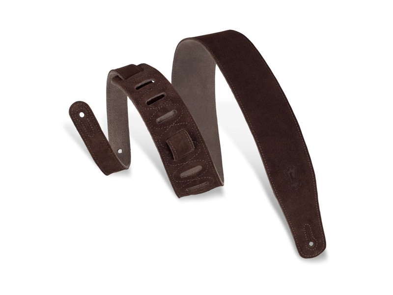 CORREA LEVIS GUITARRA ELÉCTRICA 6.4CM BASICA GAMUZA RVRSO.GMUZA L:94-137CM BROWN MS26 - 1