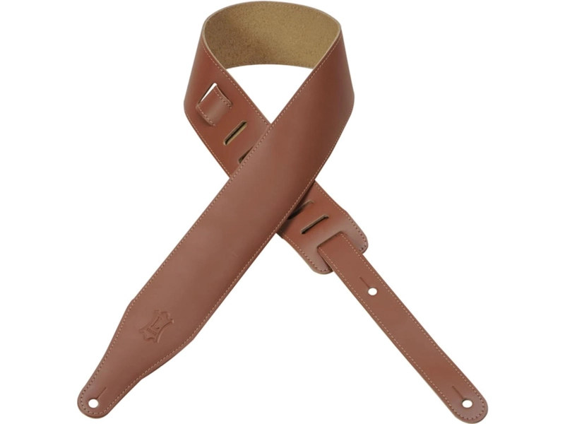 CORREA LEVIS GUITARRA ELÉCTRICA 6.4CM BASICA CUERO BORDE COSIDO L:97-135CM WALNUT DM17 - 1