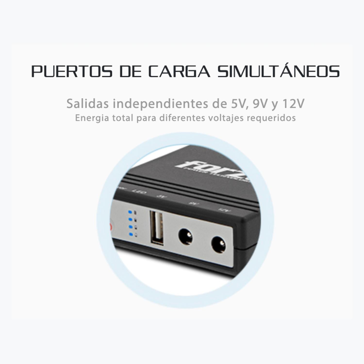 MINI UPS FORZA DC-140USB USB SALIDAS DE 5/9/12V - 8