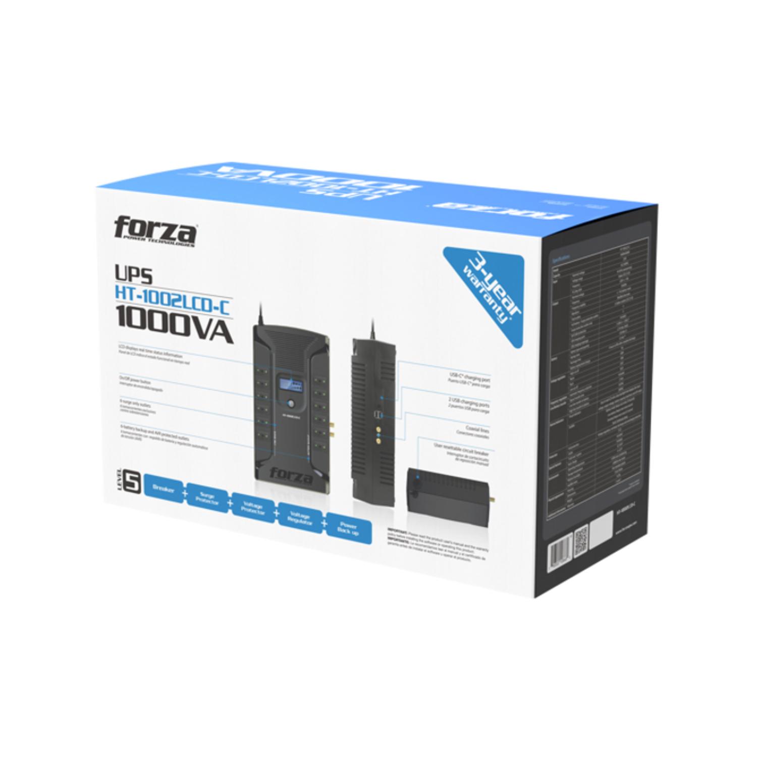 UPS FORZA 1000 VA HT-1002LCD-C INTERACTIVA 12 SALIDAS - 6