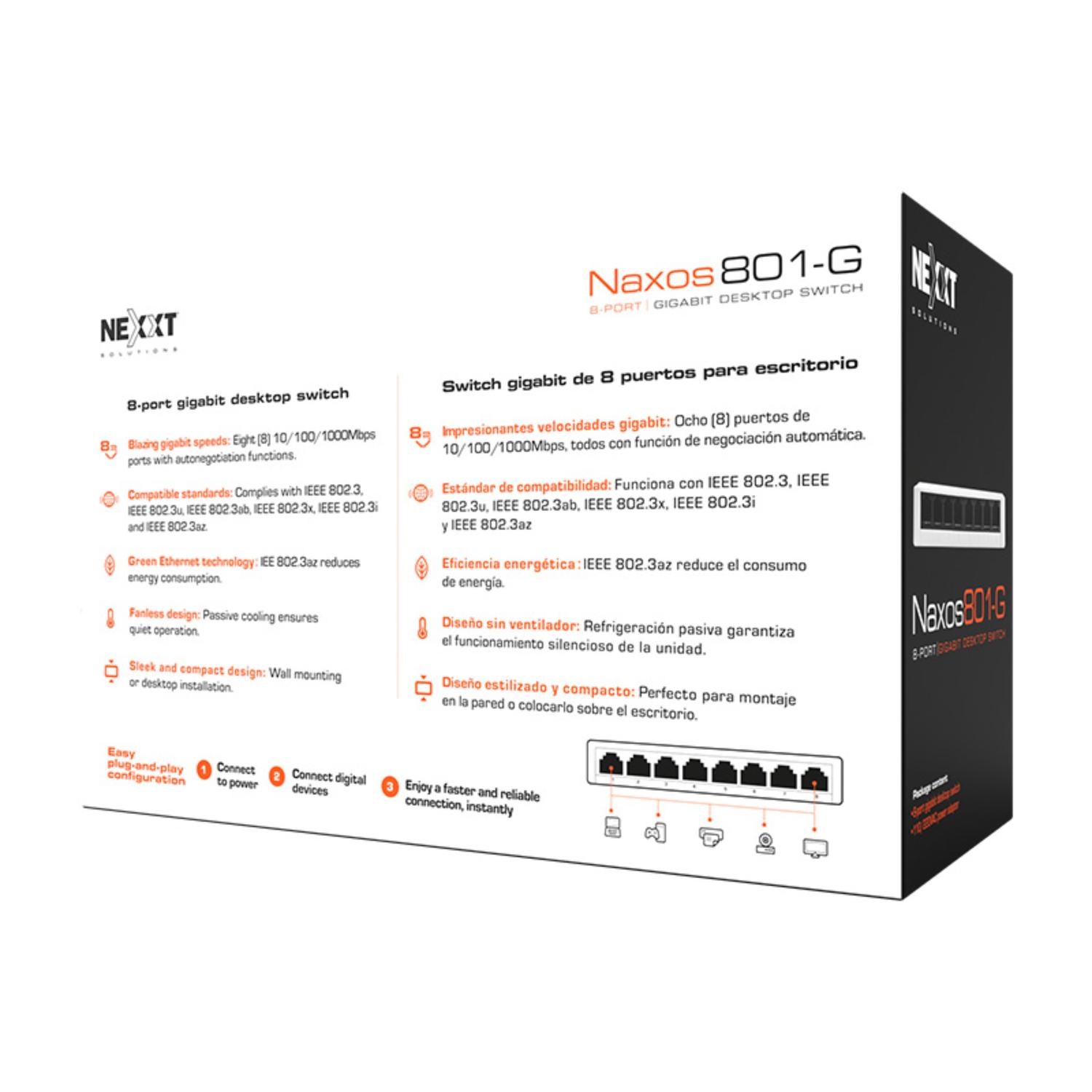 SWITCH NEXXT SOLUTIONS NSW-N801G DE ESCRITORIO 8 PUERTOS - 7
