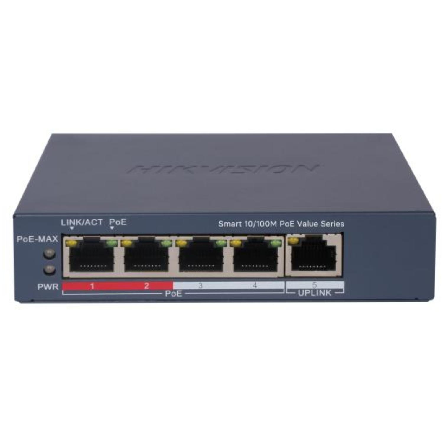 SWITCH HIKVISION DS-3E1105P-EI/M ADMINISTRABLE 5 PUERTOS POE - 2