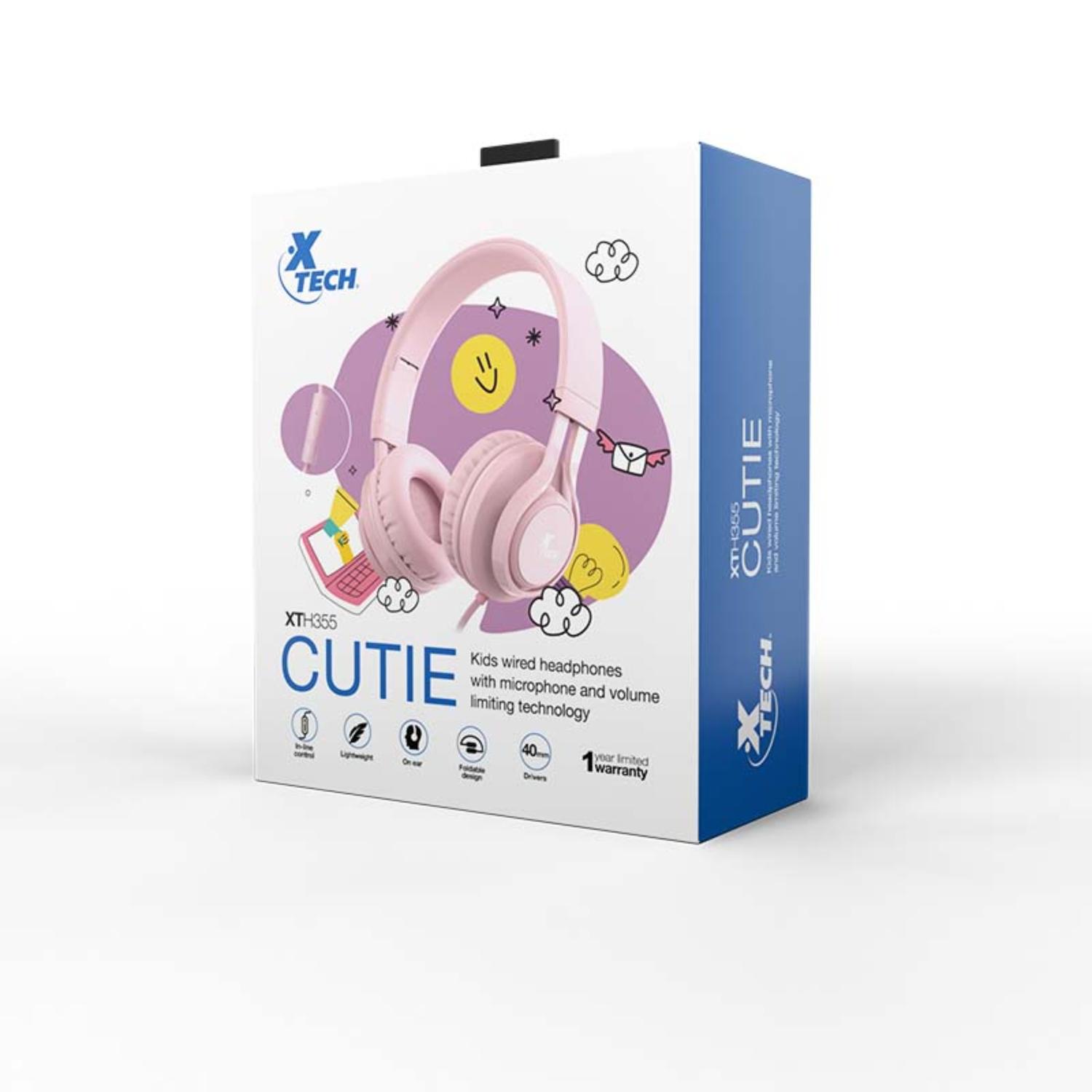 AUDIFONOS DIADEMA PARA NIÑOS XTECH XTH-355 ALAMBRICO ROSA - 6