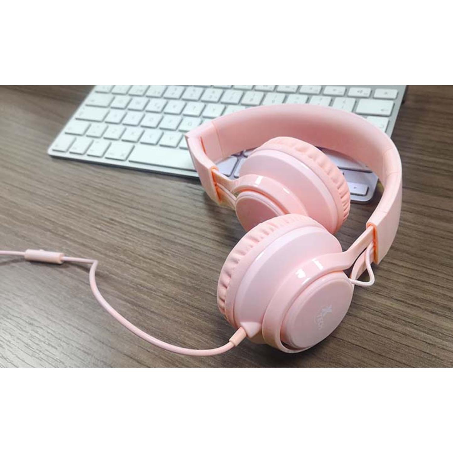 AUDIFONOS DIADEMA PARA NIÑOS XTECH XTH-355 ALAMBRICO ROSA - 8