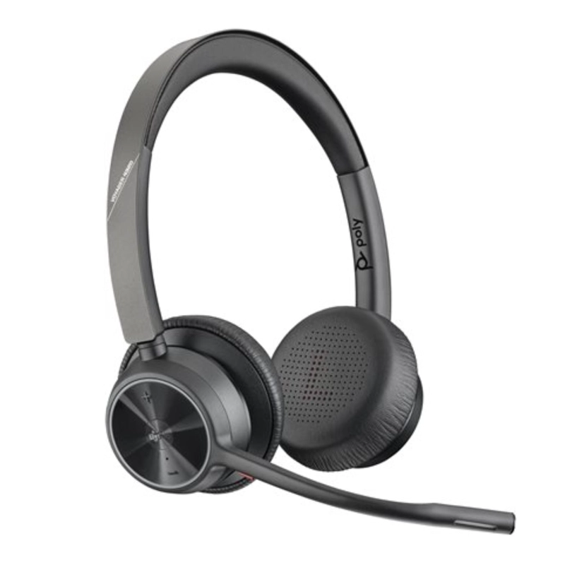 AUDIFONOS DIADEMA POLY VOYAGER 4320 INALAMBRICO NEGRO - 1