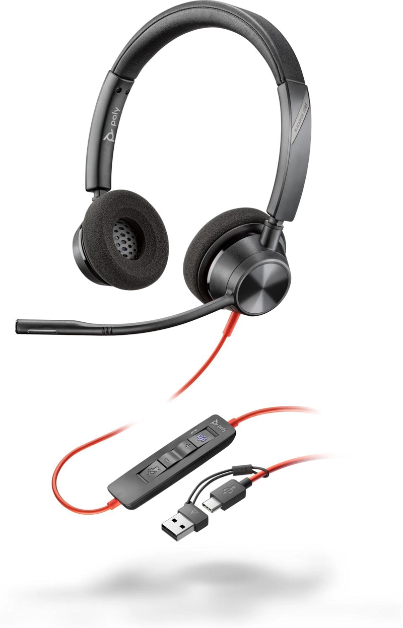 AUDIFONOS TELETRABAJO POLY BLACKWIRE 3320 STEREO NEGRO - 2