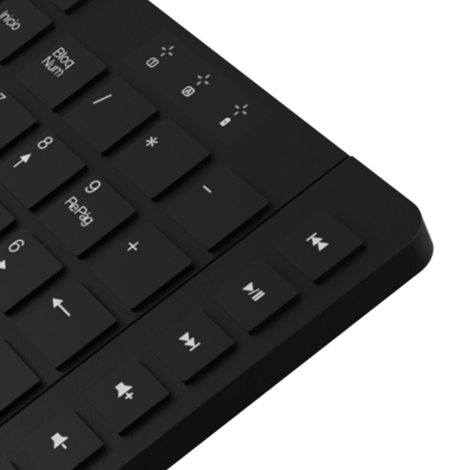 KIT TECLADO Y MOUSE REVOLUTION RF INALÁMBRICO QWERTY NEGRO - 2