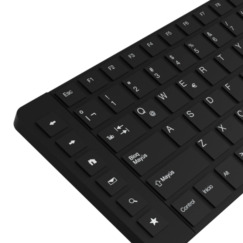 KIT TECLADO Y MOUSE REVOLUTION RF INALÁMBRICO QWERTY NEGRO - 4