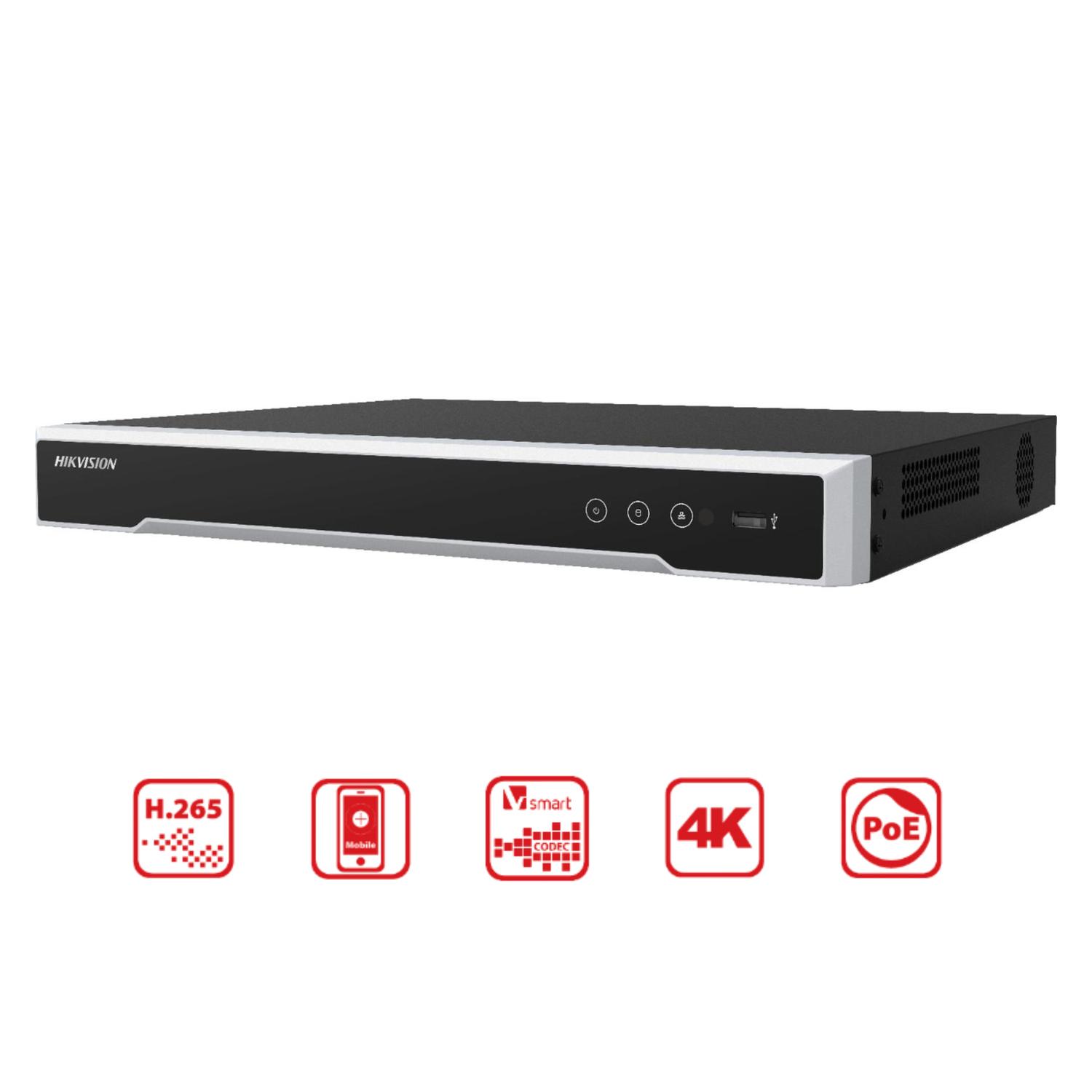GRABADORA HIKVISION VÍDEO EN RED (NVR) NEGRO, PLATA DS-7608NI-Q2-8P - 2