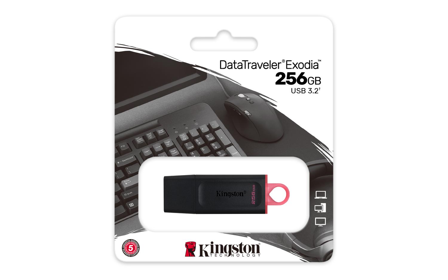 PENDRIVE KINGSTON UNIDAD FLASH USB DATATRAVELER EXODIA 256 GB USB TIPO A - 6